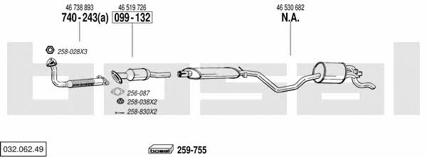 Bosal 032.062.49 Exhaust system 03206249 03206249 Bosal Exhaust system