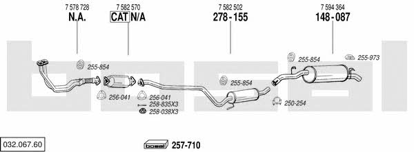Bosal 032.067.60 Exhaust system 03206760