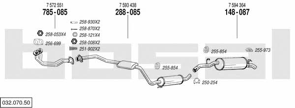  032.070.50 Exhaust system 03207050