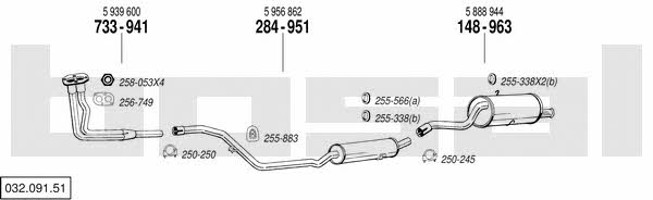  032.091.51 Exhaust system 03209151