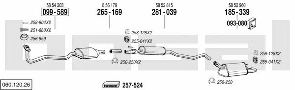 Bosal 060.120.26 Exhaust system 06012026 06012026 Bosal Exhaust system
