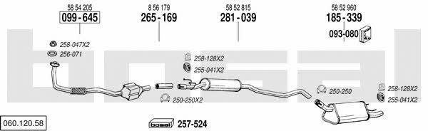 Bosal 060.120.58 Exhaust system 06012058