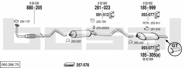 Bosal 060.286.70 Exhaust system 06028670