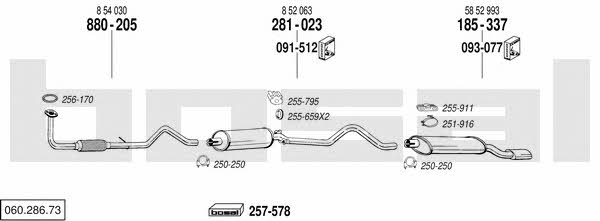 Bosal 060.286.73 Exhaust system 06028673