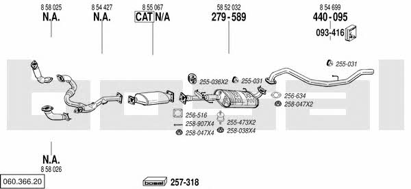 Bosal 060.366.20 Exhaust system 06036620