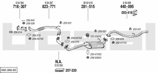 Bosal 060.366.60 Exhaust system 06036660
