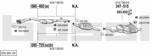 02098104 Bosal Exhaust system