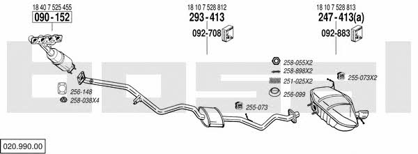 Bosal 020.990.00 Exhaust system 02099000