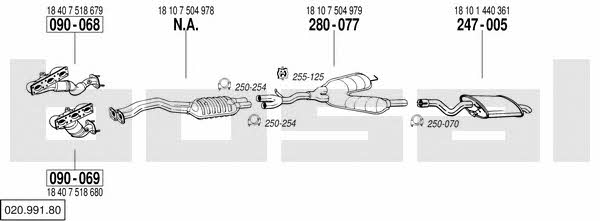 Bosal 020.991.80 Exhaust system 02099180 02099180 Bosal Exhaust system