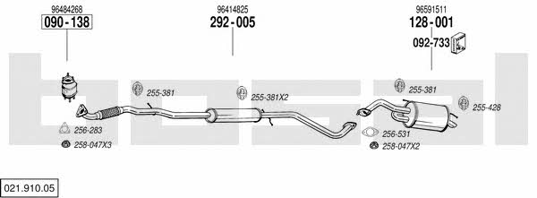 Bosal 021.910.05 Exhaust system 02191005