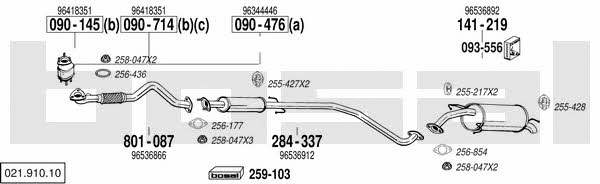 Bosal 021.910.10 Exhaust system 02191010