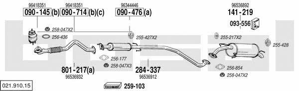 Bosal 021.910.15 Exhaust system 02191015