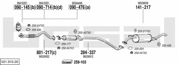 Bosal 021.910.20 Exhaust system 02191020