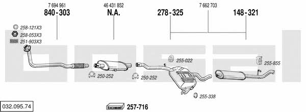  032.095.74 Exhaust system 03209574