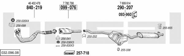 Bosal 032.096.08 Exhaust system 03209608 03209608 Bosal Exhaust system