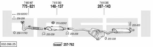 Bosal 032.096.25 Exhaust system 03209625 03209625 Bosal Exhaust system