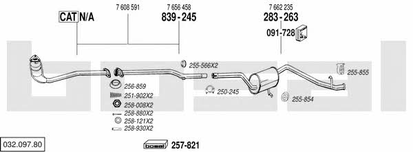 Bosal 032.097.80 Exhaust system 03209780