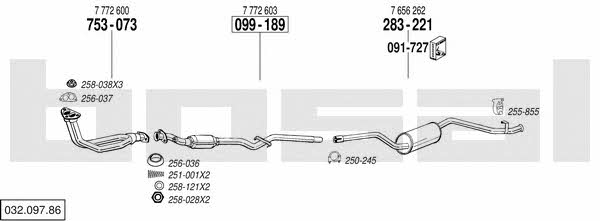 Bosal 032.097.86 Exhaust system 03209786