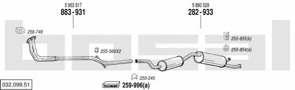 Bosal 032.099.51 Exhaust system 03209951