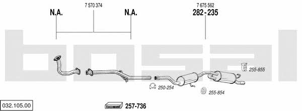 Bosal 032.105.00 Exhaust system 03210500