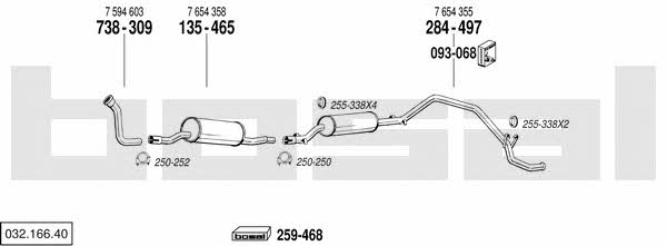 Bosal 032.166.40 Exhaust system 03216640 03216640 Bosal Exhaust system