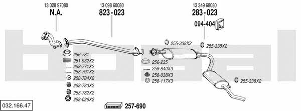  032.166.47 Exhaust system 03216647