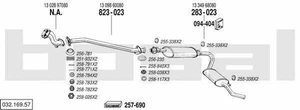  032.169.57 Exhaust system 03216957