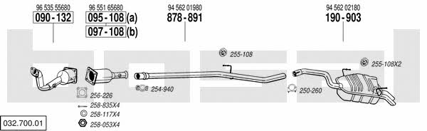 Bosal 032.700.01 Exhaust system 03270001