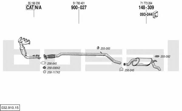 Bosal 032.910.15 Exhaust system 03291015