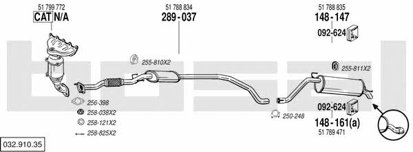  032.910.35 Exhaust system 03291035