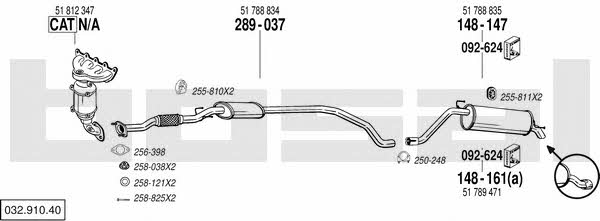  032.910.40 Exhaust system 03291040
