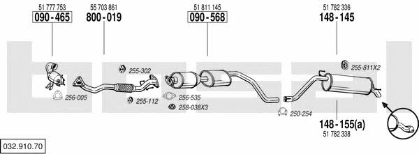 Bosal 032.910.70 Exhaust system 03291070