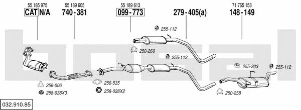 Bosal 032.910.85 Exhaust system 03291085