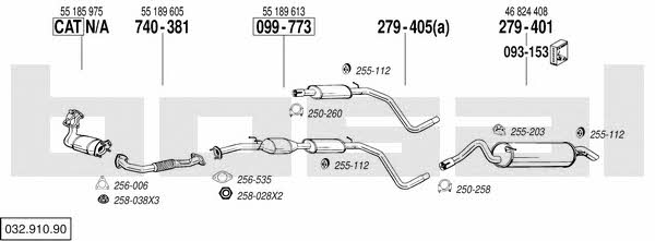 032.910.90 Exhaust system 03291090
