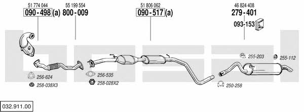  032.911.00 Exhaust system 03291100
