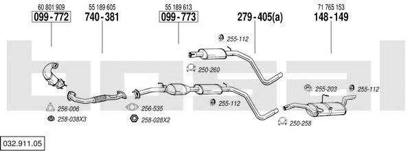 Bosal 032.911.05 Exhaust system 03291105