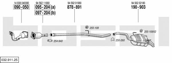  032.911.25 Exhaust system 03291125