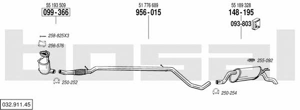 Bosal 032.911.45 Exhaust system 03291145