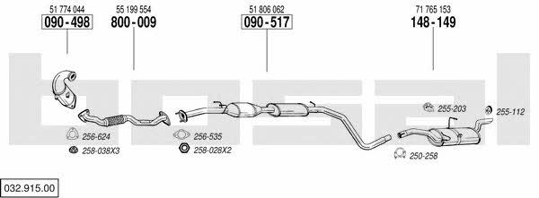  032.915.00 Exhaust system 03291500