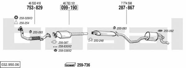 Bosal 032.950.06 Exhaust system 03295006 03295006 Bosal Exhaust system