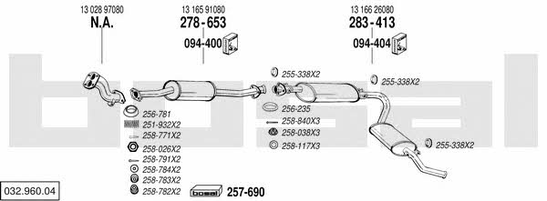 Bosal 032.960.04 Exhaust system 03296004