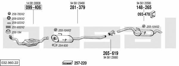 Bosal 032.960.22 Exhaust system 03296022