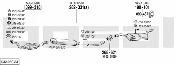  032.960.23 Exhaust system 03296023