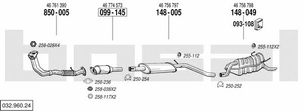 Bosal 032.960.24 Exhaust system 03296024
