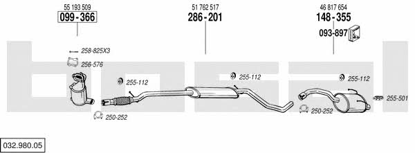  032.980.05 Exhaust system 03298005