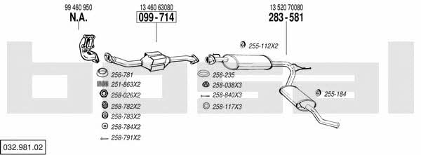 Bosal 032.981.02 Exhaust system 03298102