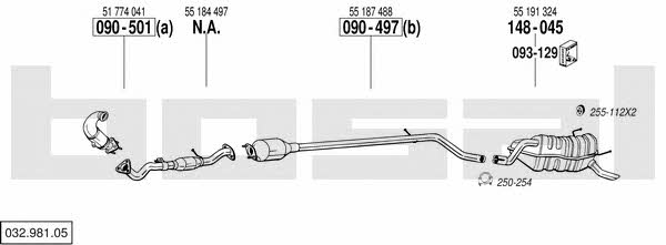 Bosal 032.981.05 Exhaust system 03298105