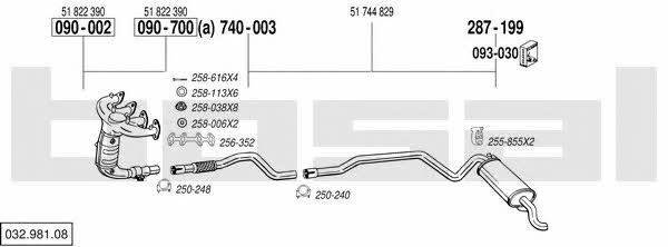  032.981.08 Exhaust system 03298108