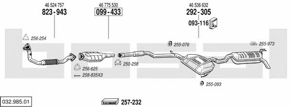 Bosal 032.985.01 Exhaust system 03298501