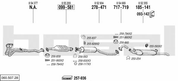  060.507.28 Exhaust system 06050728